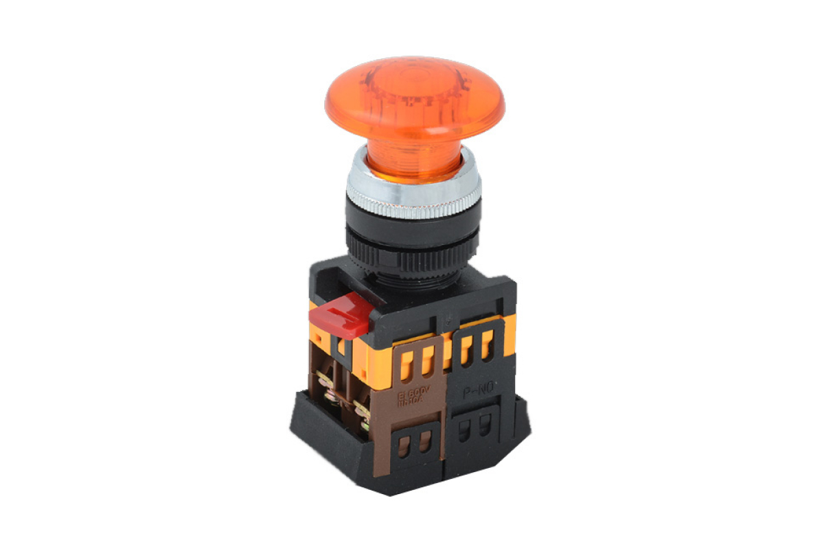 Buton AELA22 "Грибок" galben D-22mm neon/240В 1з+1р Foto