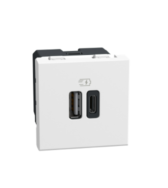 Priza dubla 2xUSB Tip C 1m fara fatada orizontala,(Living Now) Foto