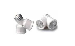 Adaptor dulie E27-2xE27 alb TDM Foto