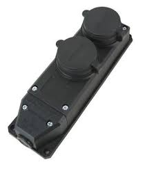 Priza 2 Locuri De Cauciuc 16A 250V EMS Foto