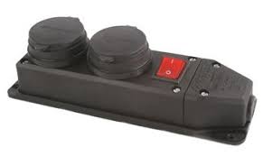 Priza 2 Locuri De Cauciuc 16A+Intrerupator 250V EMS Foto