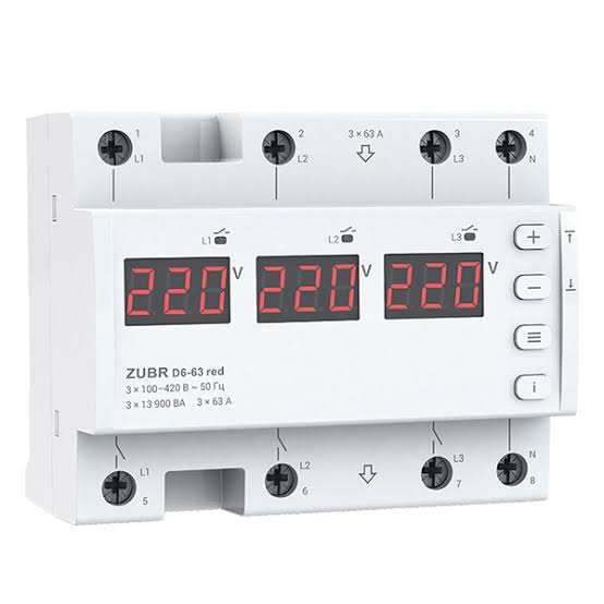 Releu control tensiune ZUBR D6-63A trifazat Foto