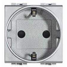 Priza 2P+E 16A-250V 2M Aluminiu (Livinglight) Foto