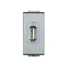 Priza USB 5V 16A-220V 1M Aluminiu (Livinglight) Foto