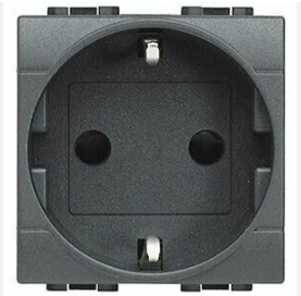 Priza 2P+E 16A 2M antractit cu capac (Livinglight) Foto
