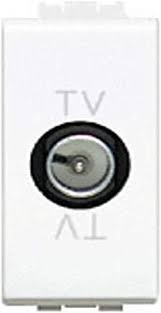 Priza TV coaxiala 1M Alb/Aluminiu/Antracit (LivingLight) Foto