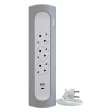 Bloc Mutifunctional 3x2P+T(1M-3x1,5/TipA+TipC),Alb-Aluminiu Foto