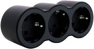 Fisa-Bloc Multipriza 3x2P+T(Frontala),Negru-Gri Foto