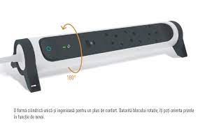 Bloc Mutifunctional 4x2P+T(1,5M-3x1,5/MCB+ind. supratensiune),Alb-Gri Foto