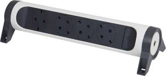 Bloc Mutifunctional 4x2P+T(fara cablu),Alb-Gri Foto