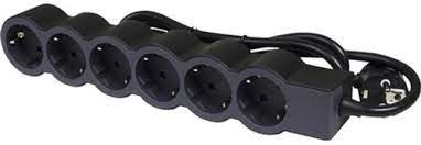 Bloc Multipriza Universal 6x2P+T(1,5M-3x1,5),Negru-Gri Foto