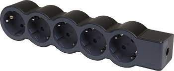 Bloc Multipriza Universal 5x2P+T(fara cablu),Negru-Gri Foto