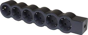 Bloc Multipriza Universal 6x2P+T(fara cablu),Negru-Gri Foto