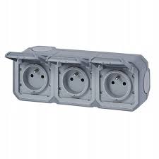 Priza Tripla 3x2P+E born.automate,16A-250V Gri,IP55-IK08,Orizontal-Exterior Foto