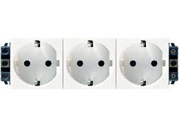 Priza 3-х 2Р+Е alb Мosaic*** Foto