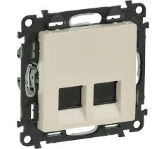 Priza internet dubla 2-RJ45 cat-6A stp (Valena Life bej) Foto