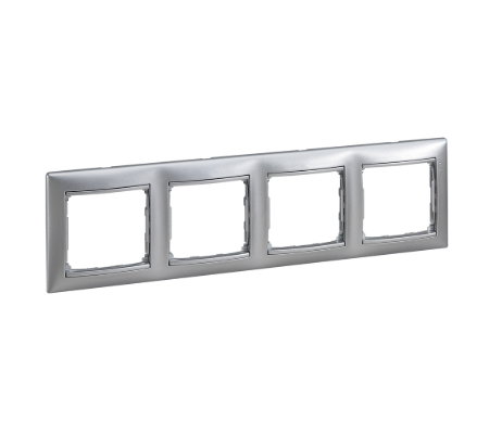 Рамка 4 поста нержавеющая сталь Valena Life Foto