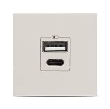 Priza 2xUSB tip a/tipC 3000mA,alb (Valena Allure) Foto