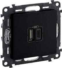 Priza 2xUSB tipA/tipC 3000mA,neagra-mat (Valena Allure) Foto