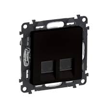 Priza internet dubla 2-RJ45 cat-6A stp (Valena Life negru) Foto
