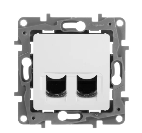 Priza dubla RJ45 cat6 ftp fara lape (Valena alb) Foto