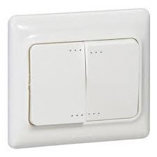 Intrerupator dublu 10A Kaptika alb Foto