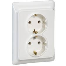 Priza dubla 2P+E 16A kaptika alb Foto
