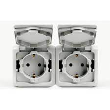 Priza Schuko Dubla 2x2P+T Forix,Alb-IP44 Foto