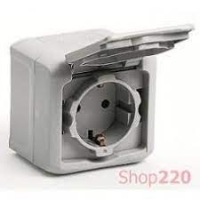 Priza Schuko 2P+T Forix,Gri-IP44 Foto