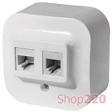 Priza RJ45 cat5E + RJ11 alb FORIX Foto