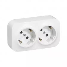 Priza 2x2P precablata alb,forix Foto