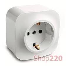 Priza 2x2P+t 16A cu protectie copii precablata alb,forix Foto