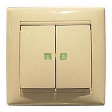 Intrerupator dublu cu doua LED-oranj (valena bej)** Foto